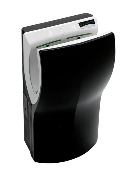 Automatischer schwarzer HACCP Händetrockner Twinflow PlastiQline 420-1100Watt stufenlos Hygiene Waschraum Sanitär Trockner Toilette Hände