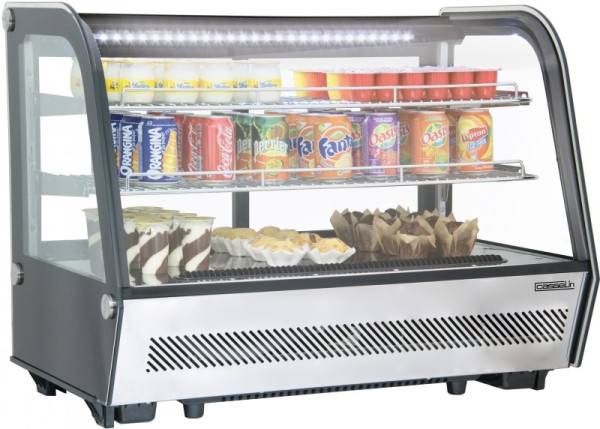 Casselin refrigerated display case 160l with double glazing and LED lighting 160W Casselin  CVR160L