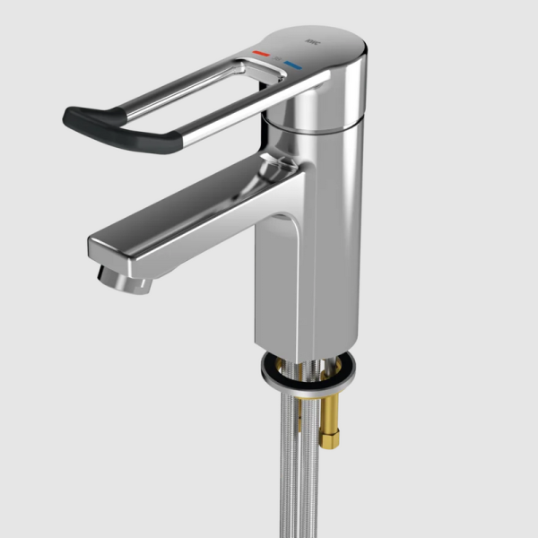 Thermostat single-lever mixer stand mixer barrier-free Lever length 148 mm Connection pipes KWC F5LT1011