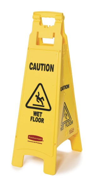 4-Sided warning sign, Rubbermaid yellow Rubbermaid  VB 006114-77