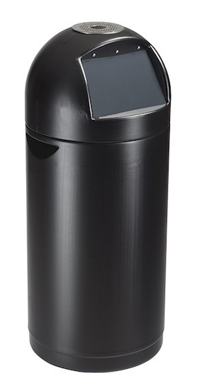 Rossignol Cyvomax black push flap bin 52 liter with optional ashtray Rossignol 57428