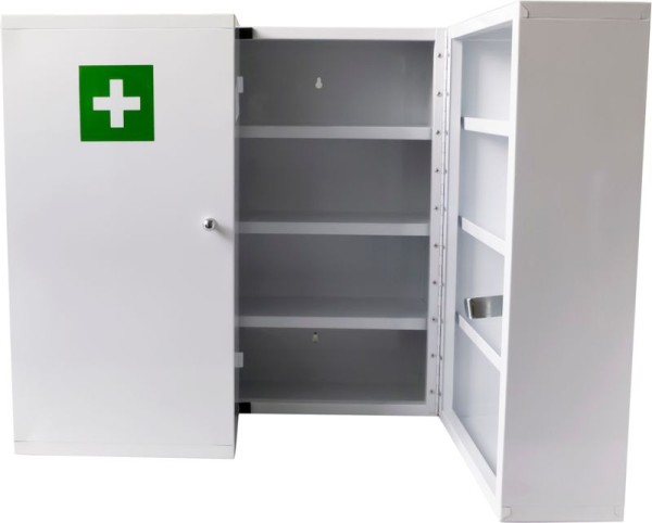 Medizinschrank aus Metall mit 2 Türen in Weiß zur Wandmontage   3700001