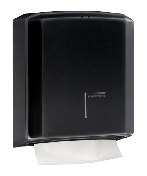 Mediclinics lockable steel paper towel dispenser black for surface mounting Mediclinics 12925