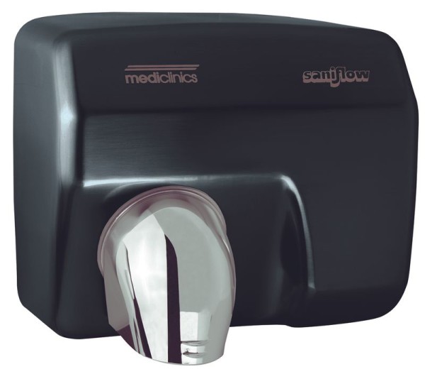 Mediclinics 2250W automatic handdryer wall mounting steel black 68 dB Mediclinics  12295