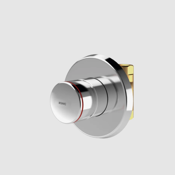 KWC F3S self-closing straight-through valve wall installation hydraulically controlled chrome-plated brass F3SV2003
