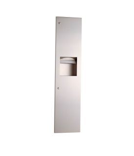 Bobrick B-3803 recessed stainless steel paper towel dispenser and waste receptacle Bobrick B-3803