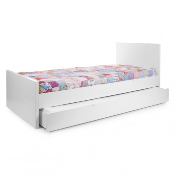 Childwood TRB200QN Quadro white trundle on wheels for teenager bed 90x200 Childhome Quadro white