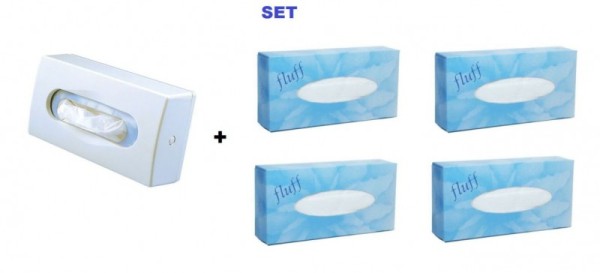 Set - Cosmetic wipes dispenser Milleusi MP508 White + 4x Fluff cosmetic wipes Marplast S.p.A. MP508,99908