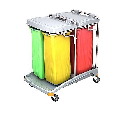 Splast plastic waste trolley with bag holders 4x 70l - lid is optional Splast TSO-0021,TSO-0022