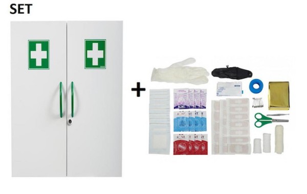 SET - Rossignol Clinix medicine cabinet white with 2 doors + consumables Rossignol 50201,99712