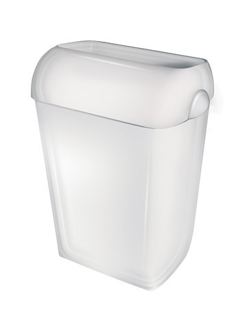 PlastiQline plastic waste bin in white for wall mounting or free standing PlastiQ-line  5650,5651