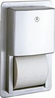 Bobrick B-4388 recessed multi-roll toilet tissue dispenser of stainless steel Bobrick  B-4388
