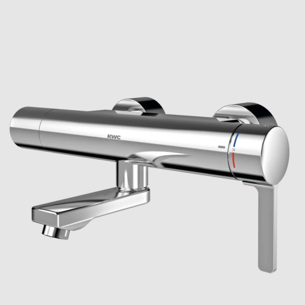 Thermostatic single-lever mixer projection 275 mm wall mixer surface mounting automatic hygiene flush KWC F5LT1014