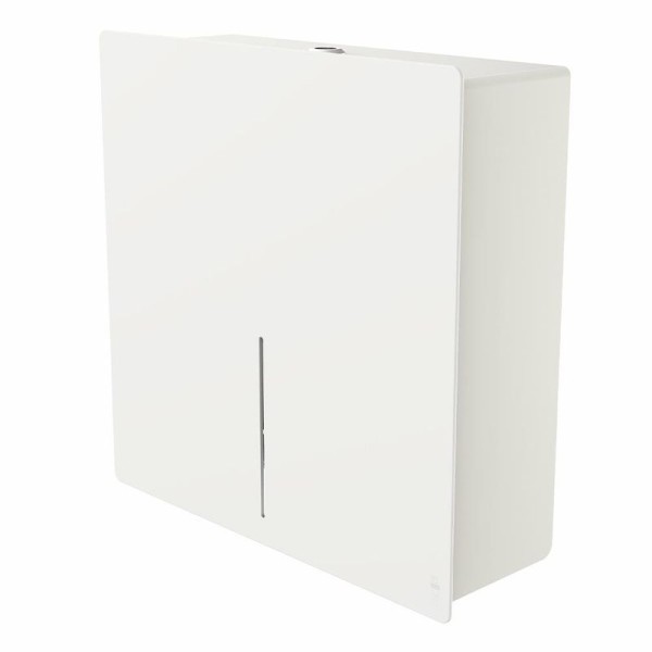 Wall mounted white toilet paper dispenser 1x MAXI roll LOKI Dan Dryer 4082