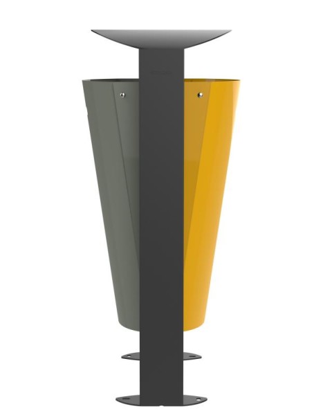 Arkea Mülleimer 2 x 60L aus rostfreiem Stahl mit Standfuss in 3 Farben von Rossignol