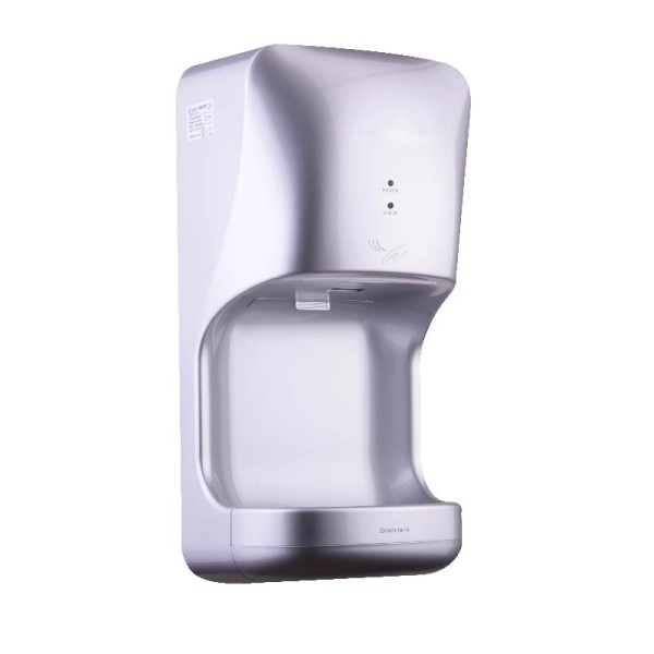 Hand dryer 1400 Watt optional connection to waste pipe ABS Silver Simex 01063
