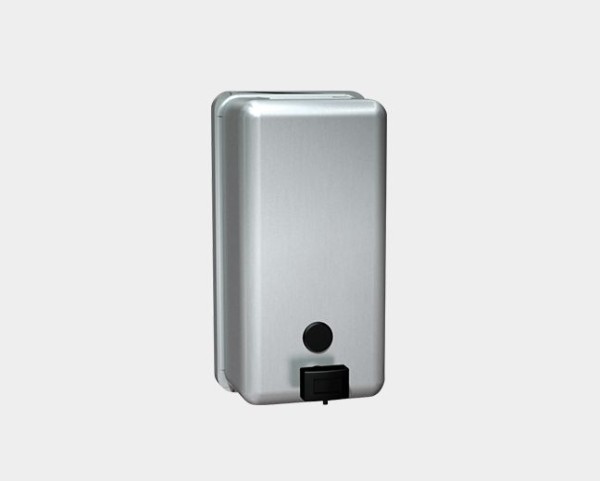 Soap dispenser for foam soap vertically made of stainless steel ASI 0359