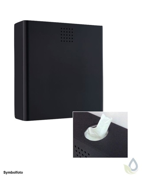 Proox® ONE dark passion DP-400 Aluminium Hygiene Abfallbehälter + integriertem Hygienebeutelspender Wandmontage schwarz Damen Hygiene Toilette 