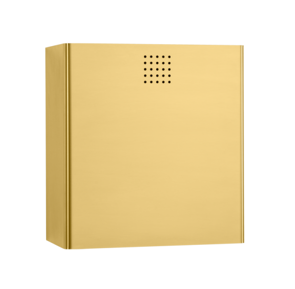 Waste bin made of stainless steel in brass 14 liter capacity