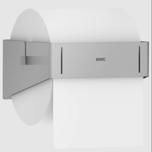 Surface-mounted toilet roll holder, stainless steel surface, satin finish KWC EXOS675X