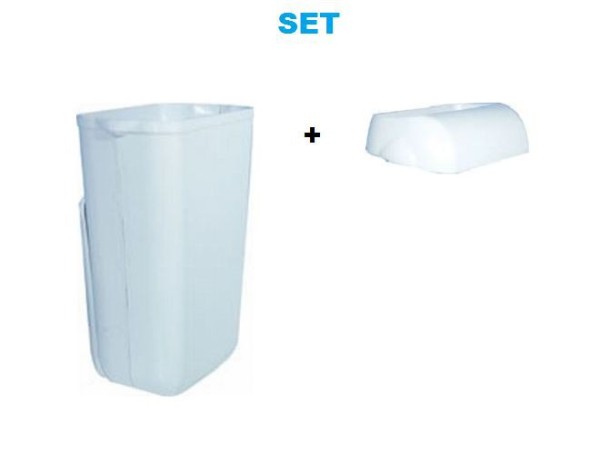 Set - Marplast dustbin 23L White MP 742 - with insertion opening cover Marplast S.p.A. MP742,744