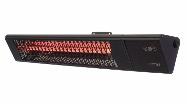 Wall-mounted patio heater with 2500 W power and remote control
