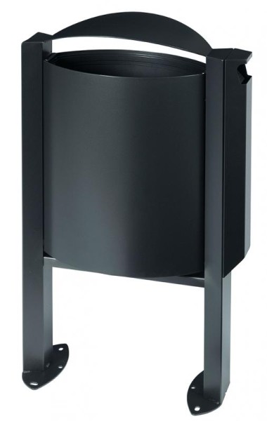 Rossignol Arkea trash can 40 liter made of steel with ashtray 3L with pedestal Rossignol 56535,56538,56539,56249