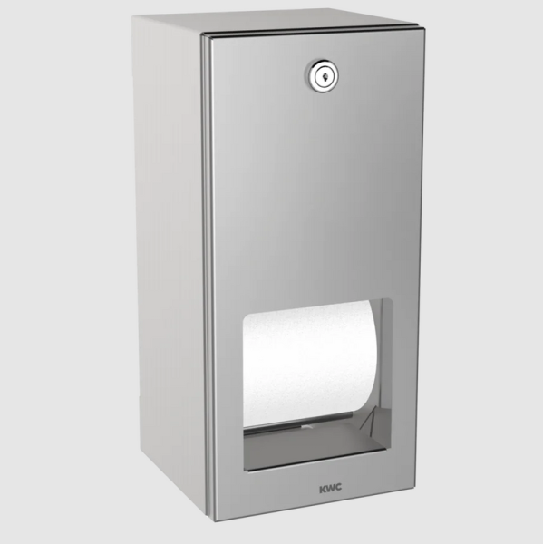 RODAN toilet roll holder for surface mounting satin stainless steel reserve roll KWC RODX672
