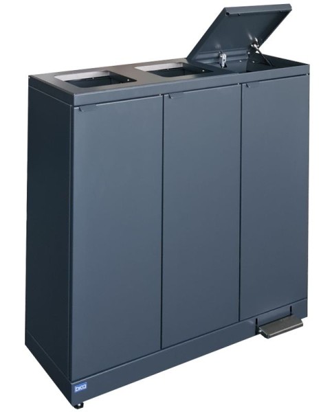 Waste station 3x65 L with steel cover and pedal with soft-close front door BICA 973