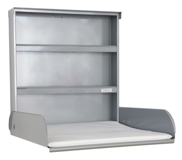 Steel Nursing table with shelving system and Changing mat - byBo Design Silver ByBo Design  10224
