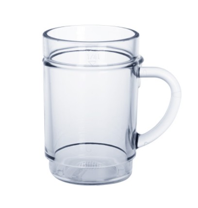 Kunststoff G`spritzter-Glas 0,25l SAN glasklar stapelbar Mehrwegbecher wiederverwendbar Apfelsaft Weißer Spritzer Weißwein 