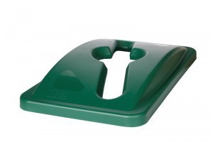 Rubbermaid handle top for reccycle waste bin made of polypropylen in green or blue Rubbermaid RU 1788372
