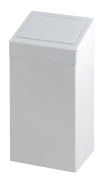 Steel waste bin with push lid, 50 litres white   VB 990050
