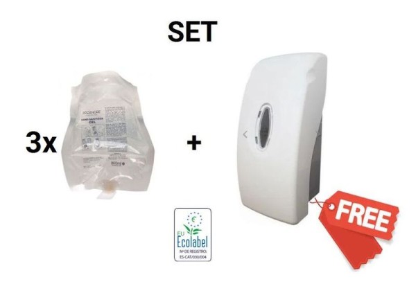 Free disinfectant dispenser when buying 3 refills from Proandre