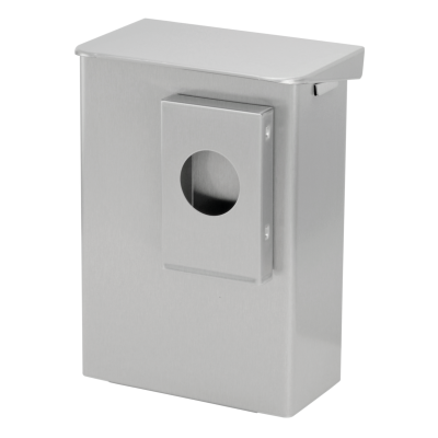 Hygiene waste box and bag dispenser with hinged lid in 2 versions Ophardt 1415093,1420032