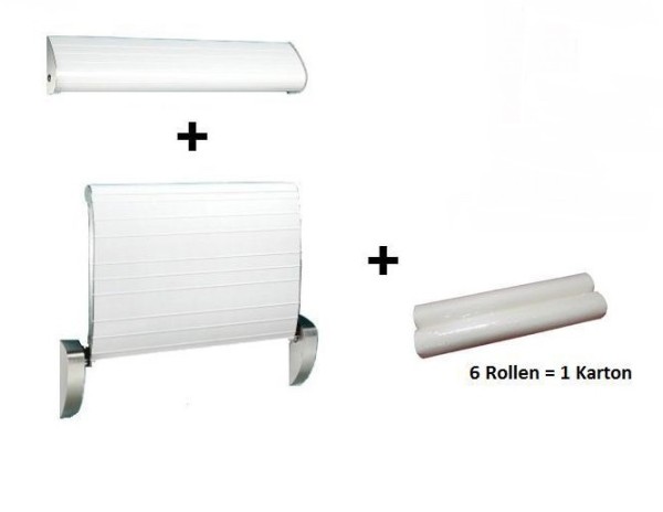 Karton mit 6 Rollen Wickeltisch-Papierrolle Dan Dryer Design 