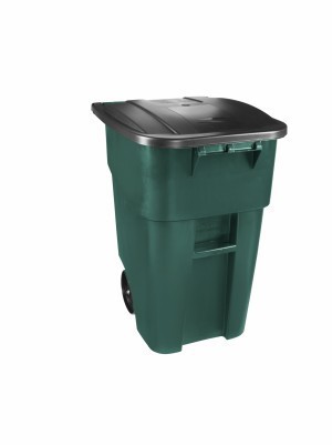 RUBBERMAID rollout container made of polyethylen in green or blue with lid Rubbermaid RU FG9W2700BLUE