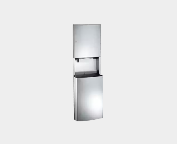 Combination waste bin and paper towel dispenser for installation ASI 20469