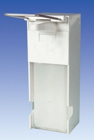 Metzger white plastic dispenser 1L with a long stainless steel operating lever JM-Metzger GmbH  HS1000L