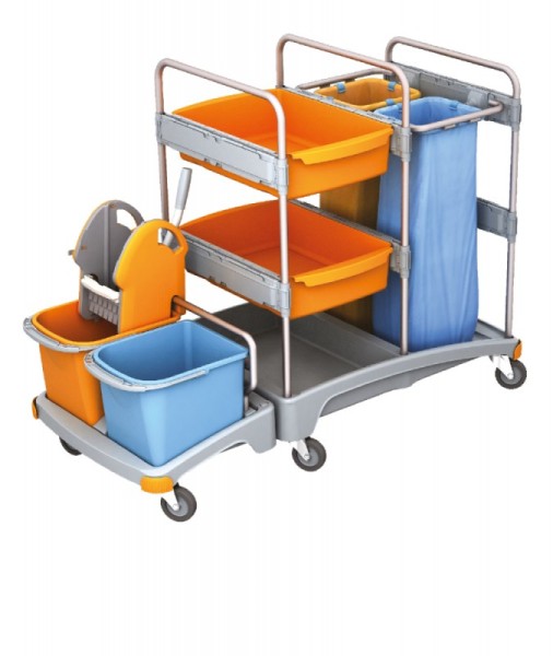 Splast trolley with wringer, bag holders and buckets - 2x 6l buckets optional Splast TSZ-0017,TSZ-0018