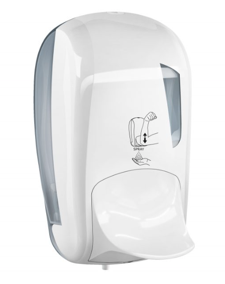 White Elbow Lever Hospital Liquid Soap Dispenser Dispenser Capacity 1.0L Marplast MP952