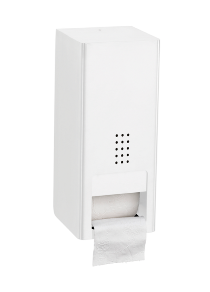 White premium toilet paper dispenser for 2 standard rolls