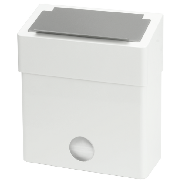 Hygienic waste bin Stainless steel white wall mounting 1421704