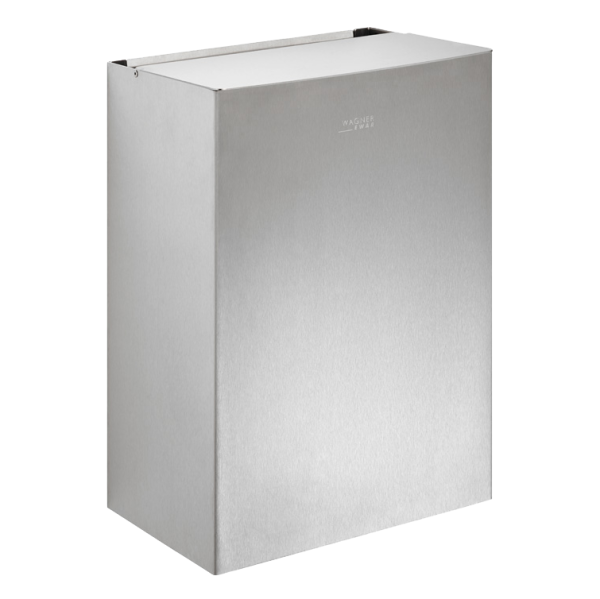 Wagner-Ewar sanitary towels waste bin sanitary bag dispenser polished stainless steel 12 L hinged lid 731087