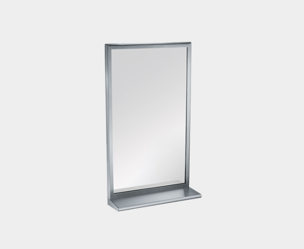 Stainless steel bathroom mirror with shelf wall mount ASI20655