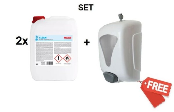 2x canister 5L disinfectant WHO-Recipe & wall mounting disinfectant dispenser Levita for free!