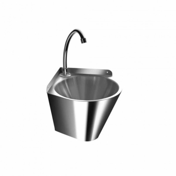Simex round stainless steel washbasin for corner mounting - satin or polished Simex 3037.03038