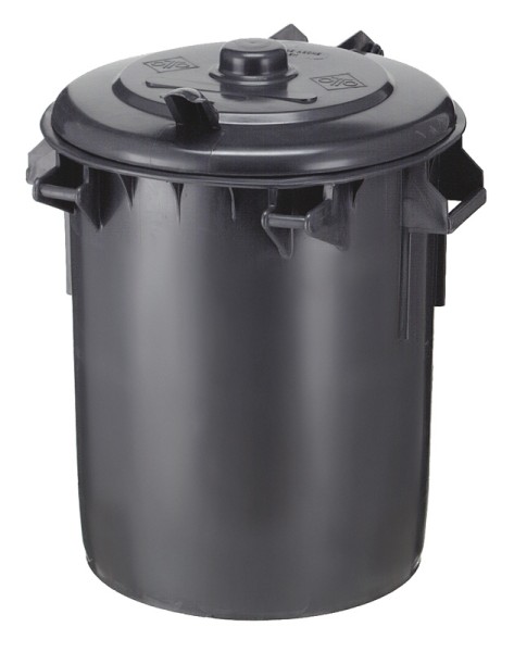 Kunststoff Mülleimer 70 Liter Dunkel Grau   31008223