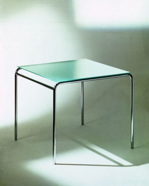Indoor Tisch hochwertigem Edelstahl mit Glas Oberfläche von Graepel Tempesta - Verchromt K00042720