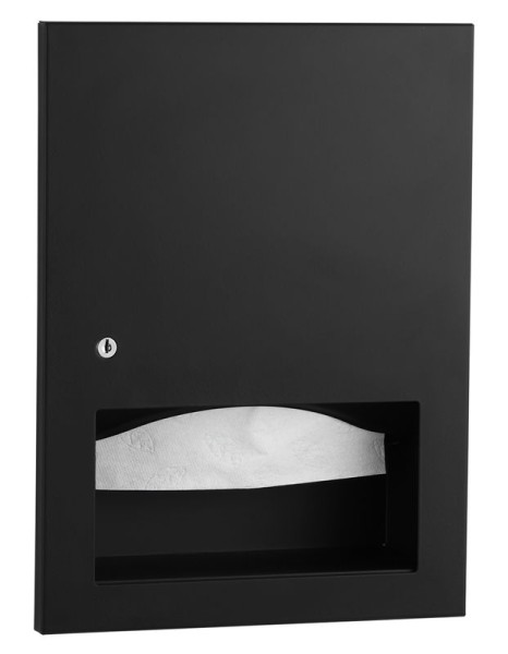 Bobrick dispenser for folded paper towels stainless steel matt black with door B-359033.MBLK